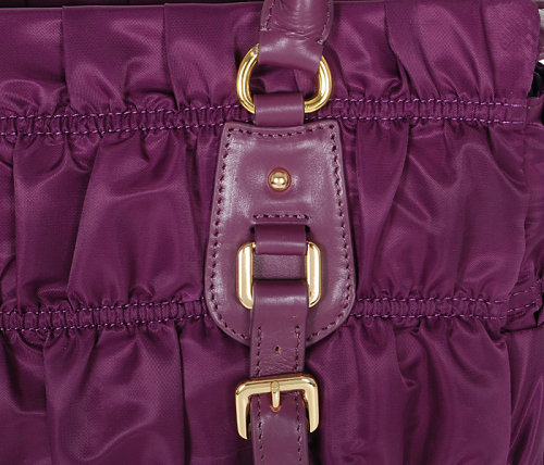 2014 Replica Designer Gaufre Nylon Fabric Tote Bag BN1336 purple - Click Image to Close